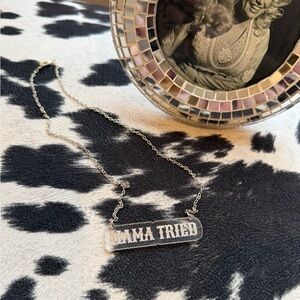 Acrylic 'Mama Tried' Necklace